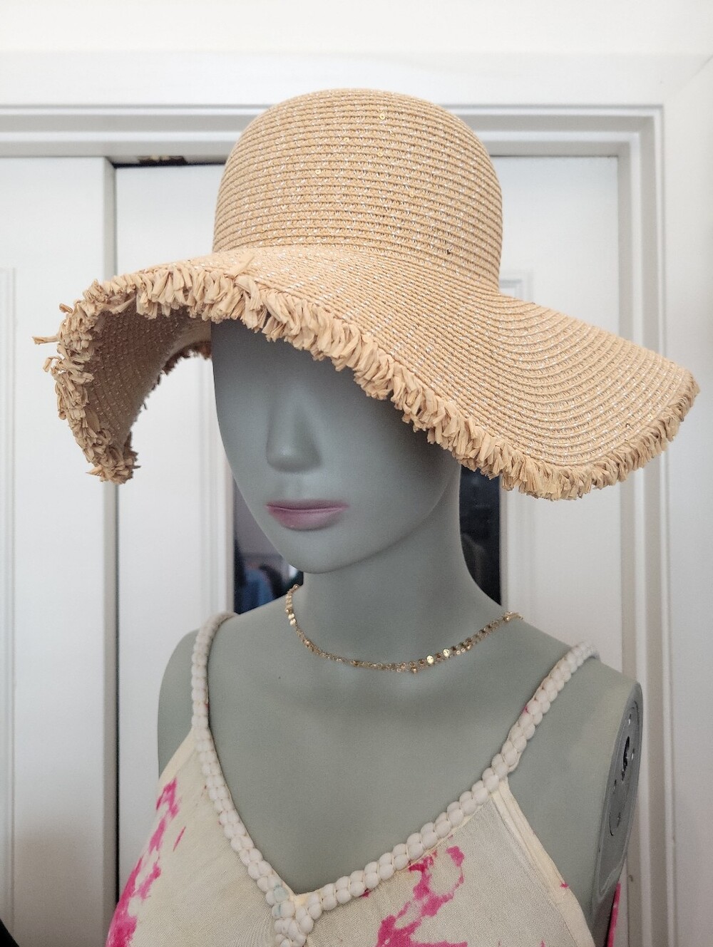 David and Young Tan Sun Hat with Wide Brim